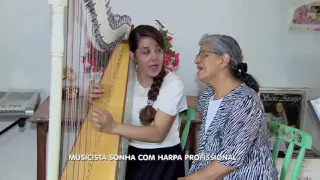 Harpista Aline Araújo "em busca de um sonho" Record Goiás
