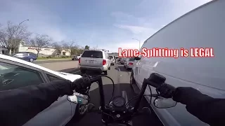 Riding on my Sportster 48 cruising/lane-splitting