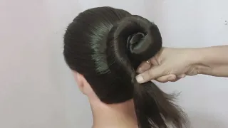 2 minute easy roll bun hairstyle for ladies/Wedding hairstyle for long medium hair/Baby Hairstyles