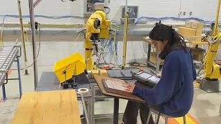 Learning to Control a FANUC Robot as part of my college level class on industrial robotics