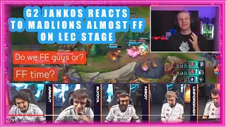 G2 Jankos Reacts to MadLions Almost FF on LEC Stage
