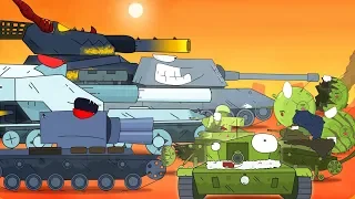 КВ 44 Monster baja melawan tank. Tank kartun untuk anak-anak. Animasi Monster Truck. Dunia tank.