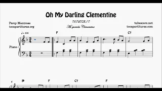 Oh My Darling Clementine Easy Piano Sheet Music in F M