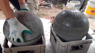 Cement Craft Ideas - Ideas Making Concrete Garden Sphere From Sand and Cement At Home !