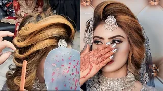 Real Beautiful Side Puff Layer Hair Style - Step by Step Bridal Hair Styling Tutorial by Nazia Khan