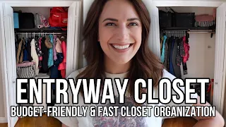 ENTRYWAY CLOSET ORGANIZATION ON A BUDGET | The Elevated Home