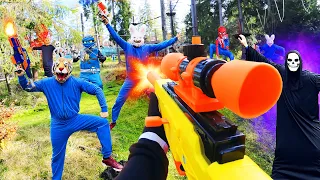 Nerf War /Spiderman and Amusement Park Battle Collection 4 (Nerf First Person Shooter)