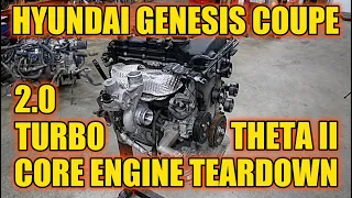 Teardown: Blown Genesis 2.0 Turbo Theta II G4KF. Simple Engine With Simple Failure Prevention!