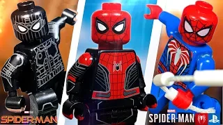 LEGO Spider-Man: Far From Home Night Monkey/Upgraded Suit & PS4 Advanced Suit - Custom Minifigures