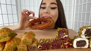 Сладкий MUKBANG| ПАХЛАВА🍯РАХАТ ЛУКУМ😍🤩| Парень запрещает😤🤯