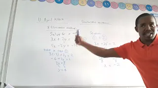 elimination method simultaneous equations