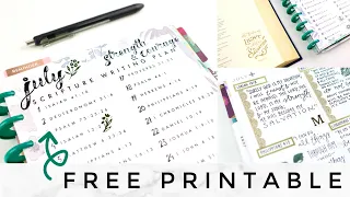 ✝ Scripture Writing Plan Free Printable | Faith Journal Happy Planner