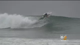 Huge Waves And Large Crowds At U.S. Open Of Surfing In Huntington Beach