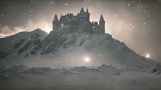 Howling Winds in the Castle on the Mountain. Chilly Winter Ambience. Snowstorm Sounds for Sleep.