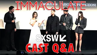 The cast of IMMCULATE at SXSW for Q&A (with Sydney Sweeney)