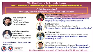 APSC Cloud Forum webinar: New Dilemmas and Breakthrough in Hypertension Treatment. 7th Oct 2020