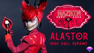 Alastor, The Radio Demon - Hazbin Hotel - OOAK Doll Repaint