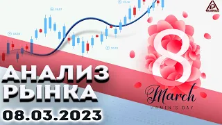 Анализ рынка 08.03.2023.Курс доллара. Bitcoin прогноз. Рубль аналитика. Нефть. Природный газ. S&P500