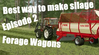 Harvesting 60HA Of Silage & Best Way To Make Silage Solo Ep.2. | FS22 Timelapse