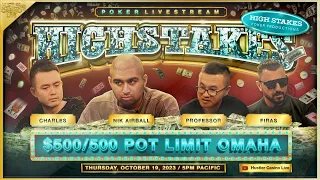 SUPER HIGH STAKES $500/500/1K POT LIMIT OMAHA!! Nik Airball, Charles, Professor, Firas & Anthony!!