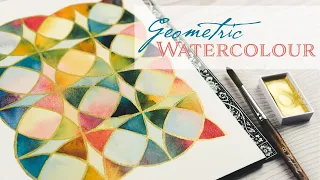 Paint with me | Geometric Watercolour Pattern of Intersecting Circles