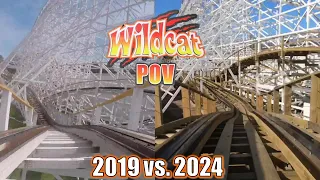 Wildcat POV Comparison (2019 vs. 2024), Lake Compounce Wood Coaster Running Faster with Precut Track