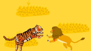 tiger vs lion animation–all animation #drawingcartoons2 #dc2