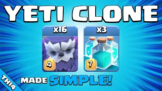 16 x YETIS + 3 x CLONE SPELLS = UNSTOPPABLE!!! BEST TH14 Attack Strategy | Clash of Clans