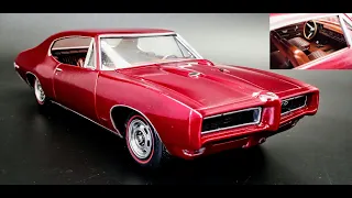 ALL NEW 1968 Pontiac GTO 400 V8 1/25 Scale Model Kit Build How To Assemble Paint Dashboard Glass