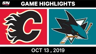 NHL Highlights | Flames vs Sharks – Oct 13th 2019