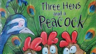 Three Hens and a Peacock