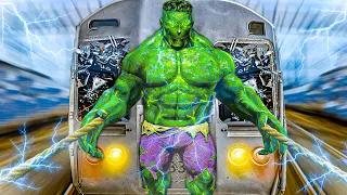 HULK AND TRAIN hulk try to Stop the Train GTA 5..... Hulk MOD
