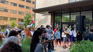 Protesters rally in support of arrested Gaza supporters in Ann Arbor