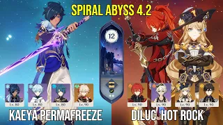 C6 Kaeya Permafreeze & C5 Diluc Navia Hot Rock | Genshin Impact | 4.2 Spiral Abyss