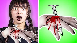 CRAZY DIY SCHOOL HACKS & FUNNY SITUATION FROM WEDNESDAY ADDAMS SCHOOL BY CRAFTY HACKS PLUS