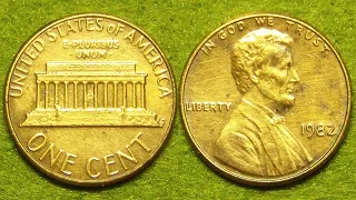 One cent USA 1982 | 1 цент 1982 (пенні). Монети США