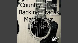 Country Blues Guitar Backing Track B Major