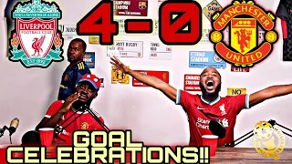 Liverpool 4-0 Manchester United | Full Fan Goal celebrations | Diaz Salah Mane