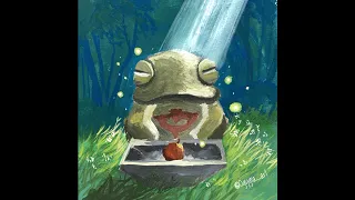 How to paint with gouache - Frog statue from Legend of Zelda -- Breath of the wild
