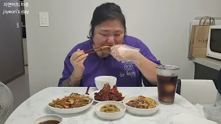 이제야 올리는 추석맞이 명절음식 먹방 (매운등갈비찜, 잡채, 명절전) Korean Chuseok MukBang | Eating Show
