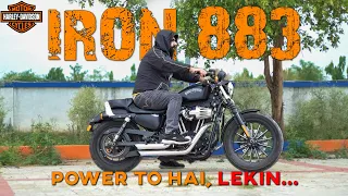 HD IRON 883 | DETAILED Review | FAST but HEAVY | Affordable Harley Davidson | Spare Wheel