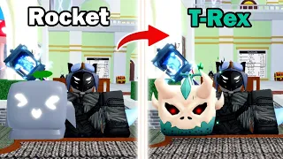 Trading From Rocket To T-Rex in One Video! (Blox Fruits)