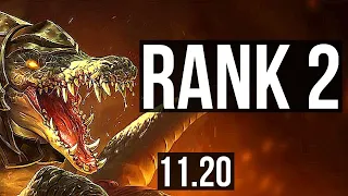 RENEKTON vs SETT (TOP) | Rank 2, Legendary | JP Challenger | v11.20