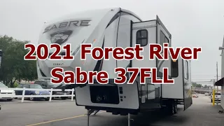 2021 Forest River Sabre 37FLL Fifth Wheel Travel Trailer Walkthrough, Tri State RV, Anna IL