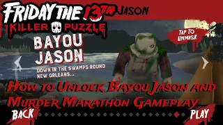 Friday the 13th Killer Puzzle How to Unlock Bayou Jason with Murder Marathon Gameplay footage