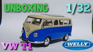 1963 Volkswagen T1 Bus - Welly 1/32 UNBOXING