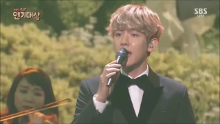 1080p HD161231 EXO Baekhyun 백현 sings For You @ 2016 SBS 연기대상 Drama Awards