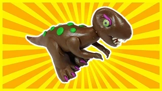 PlayDough World - How To Make Play Doh T-Rex Dinosaur