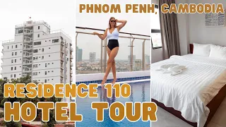 Residence 110 Hotel Tour. Where To Stay in Phnom Penh, Cambodia. Best Hotel with Rooftop Pool!