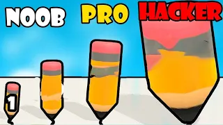 NOOB vs PRO vs HACKER in Pencil Grinder Part 1 | Gameplay Satisfying Games (Android,iOS)